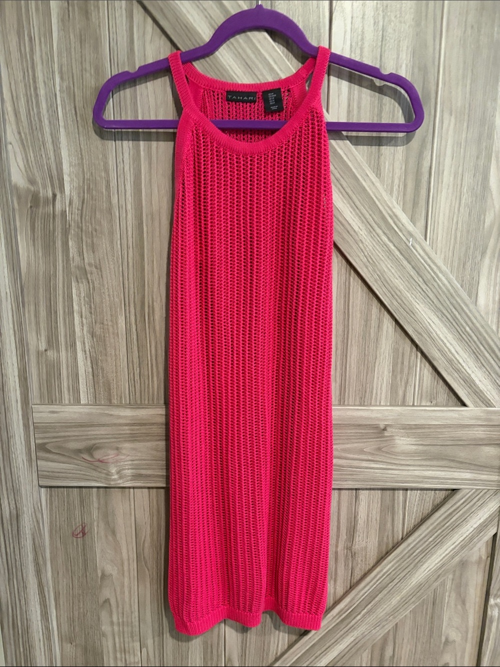 Market & Spruce Hot Pink Knit Mini Dress Swim Beach Coverup